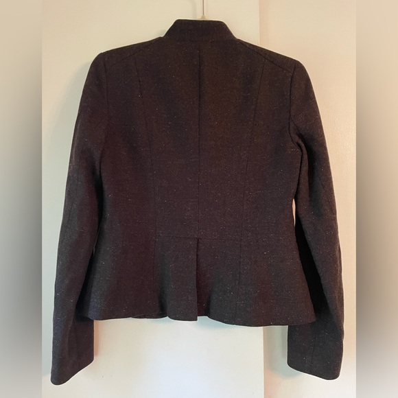 Theory Wool Tweed Jacket - Chocolate Brown - Picture 2 of 3